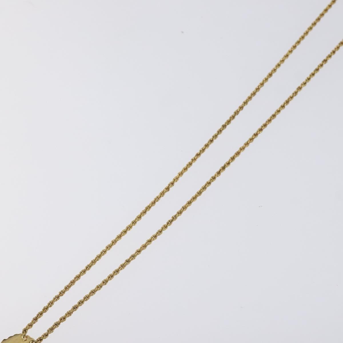 Christian Dior Vintage Logo Round Pendant Necklace Metal, GOLD, METAL, Necklace