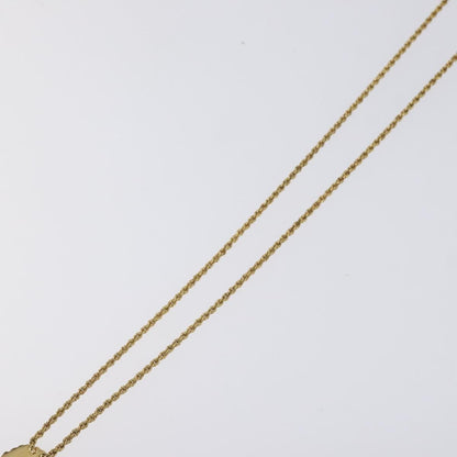 Christian Dior Vintage Logo Round Pendant Necklace Metal, GOLD, METAL, Necklace
