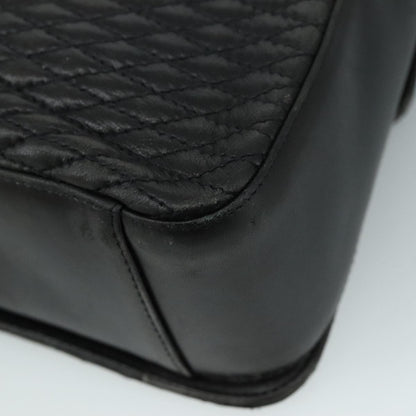 Bally Vintage Flap Handbag Quilted Leather, BLACK, LEATHER, Handbag
