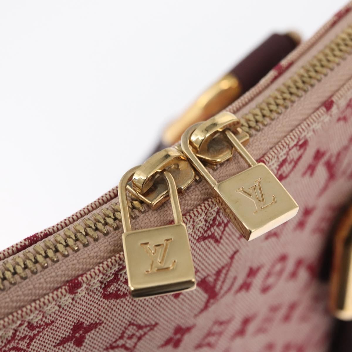 Louis Vuitton Alma Handbag Mini Lin Monogram, RED, CANVAS, Handbag