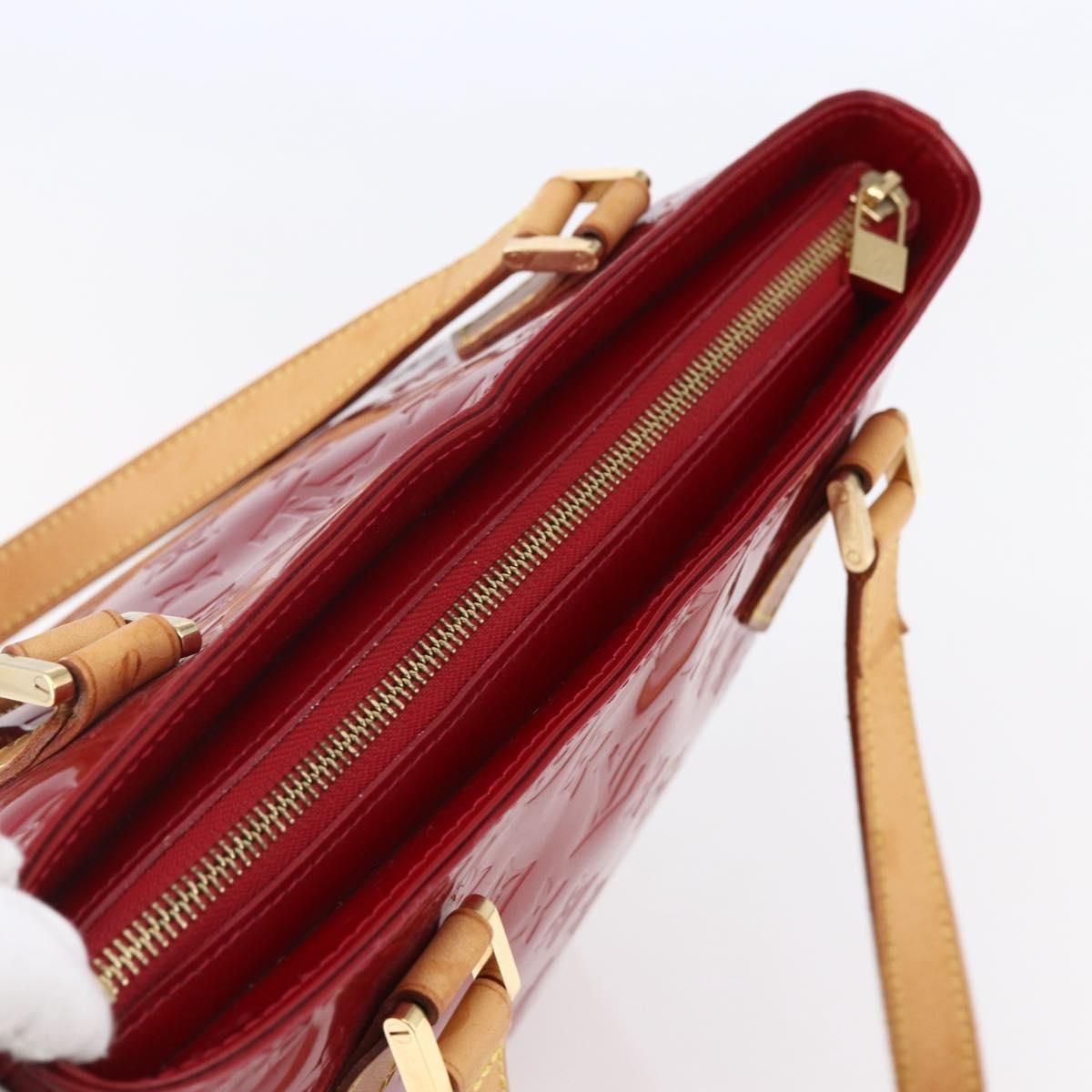Louis Vuitton Houston Handbag Monogram Vernis, RED, PATENT_LEATHER, Handbag