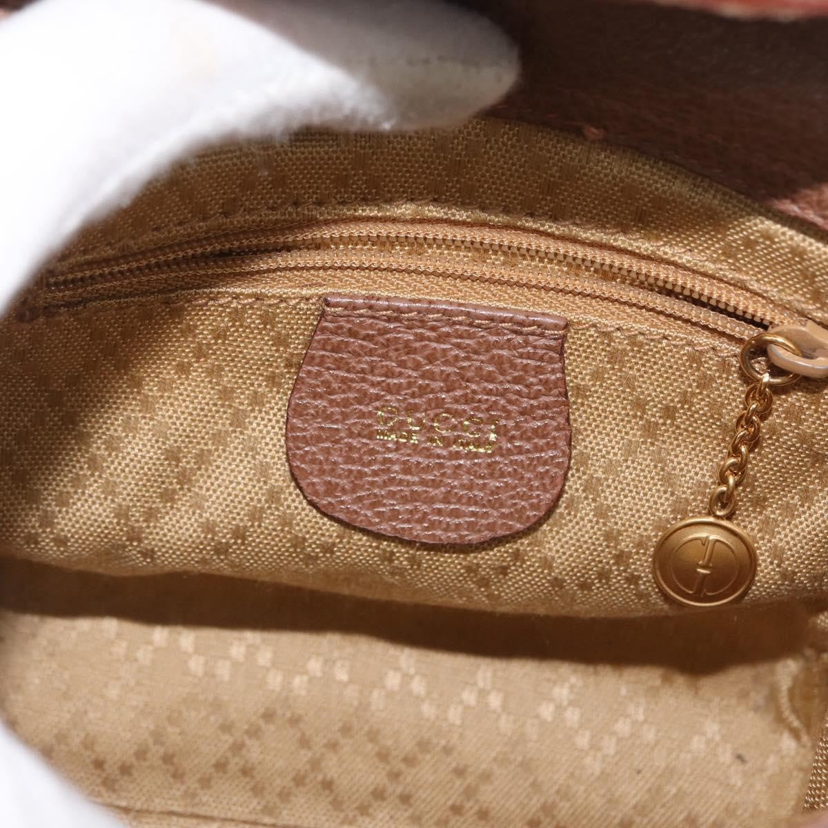 Gucci Vintage Bamboo Front Pocket Tote Suede, BROWN, SUEDE, Handbag