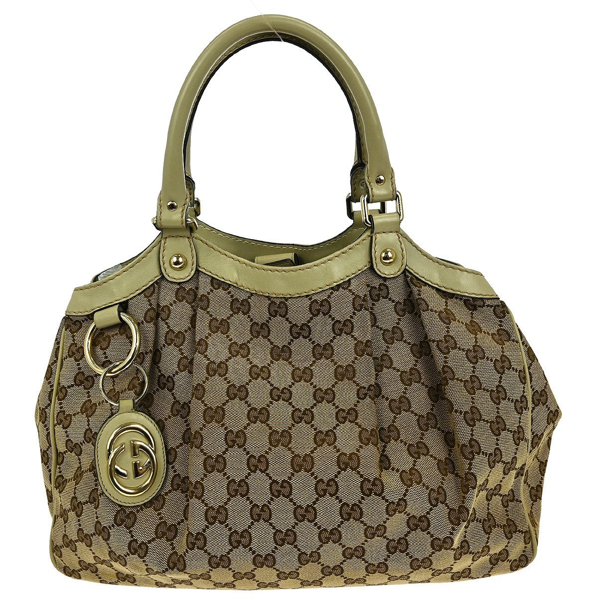 Gucci Sukey Tote GG Canvas with Leather, BEIGE, CANVAS, Tote bag