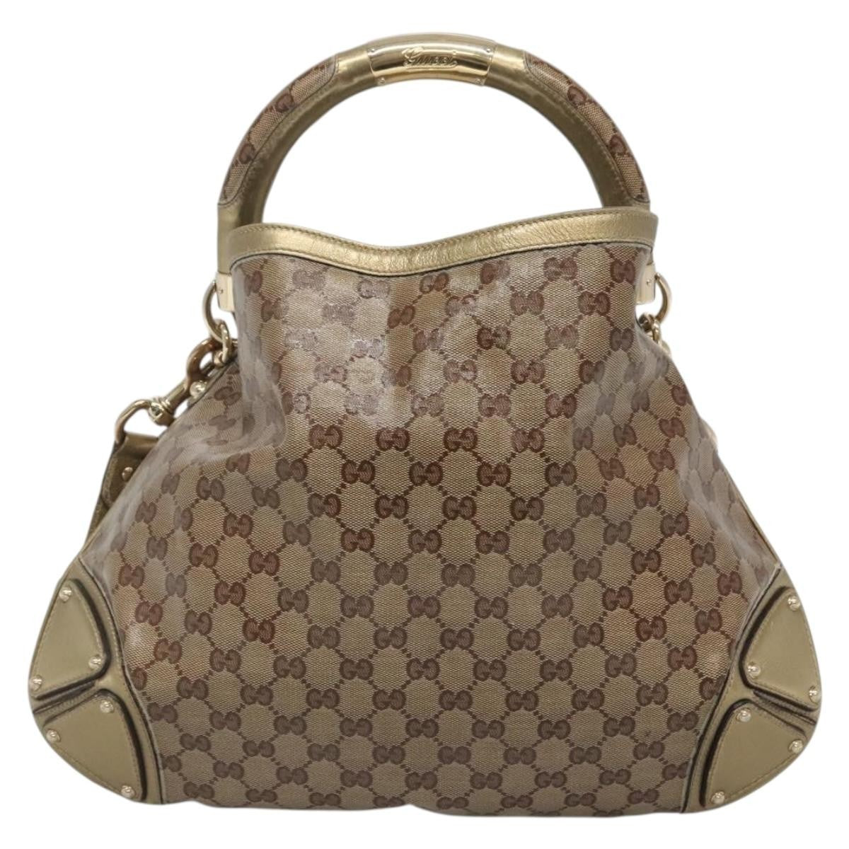 Gucci Indy Hobo GG Coated Canvas, BEIGE, CANVAS, Handbag