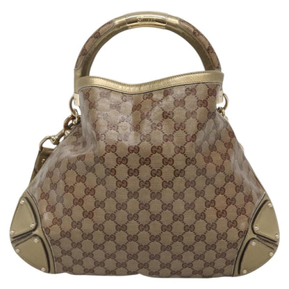 Gucci Indy Hobo GG Coated Canvas, BEIGE, CANVAS, Handbag