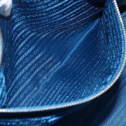 Prada Lux Open Tote Saffiano Leather, BLUE, LEATHER, Tote bag