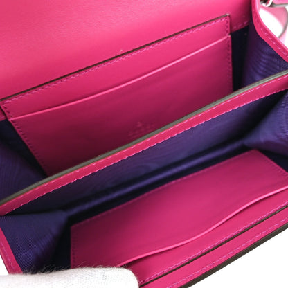 Gucci Petite GG Marmont Chain Wallet GG Matelasse Leather, PINK, LEATHER, Clutche & pouche