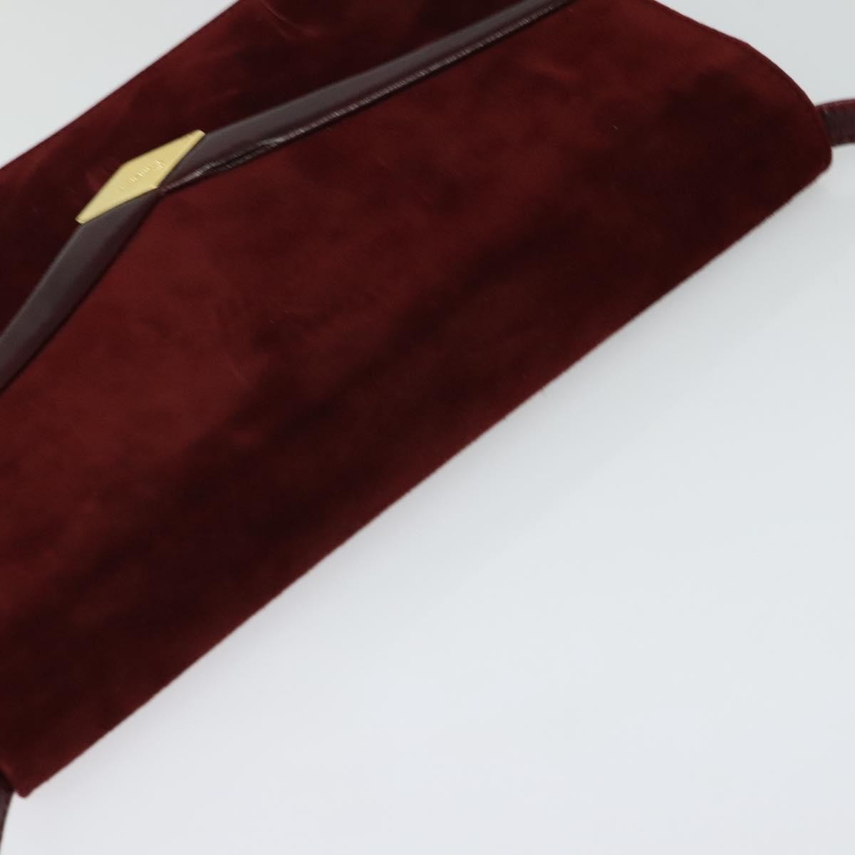 Salvatore Ferragamo Flap Shoulder Bag Suede, BURGUNDY, SUEDE, Shoulder bag