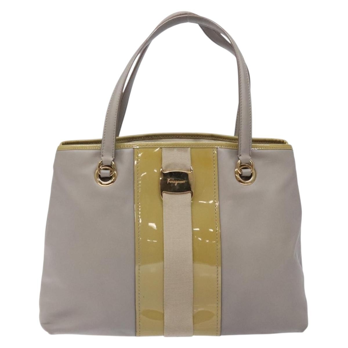 Salvatore Ferragamo Vala Handbag Leather, GRAY, LEATHER, Handbag