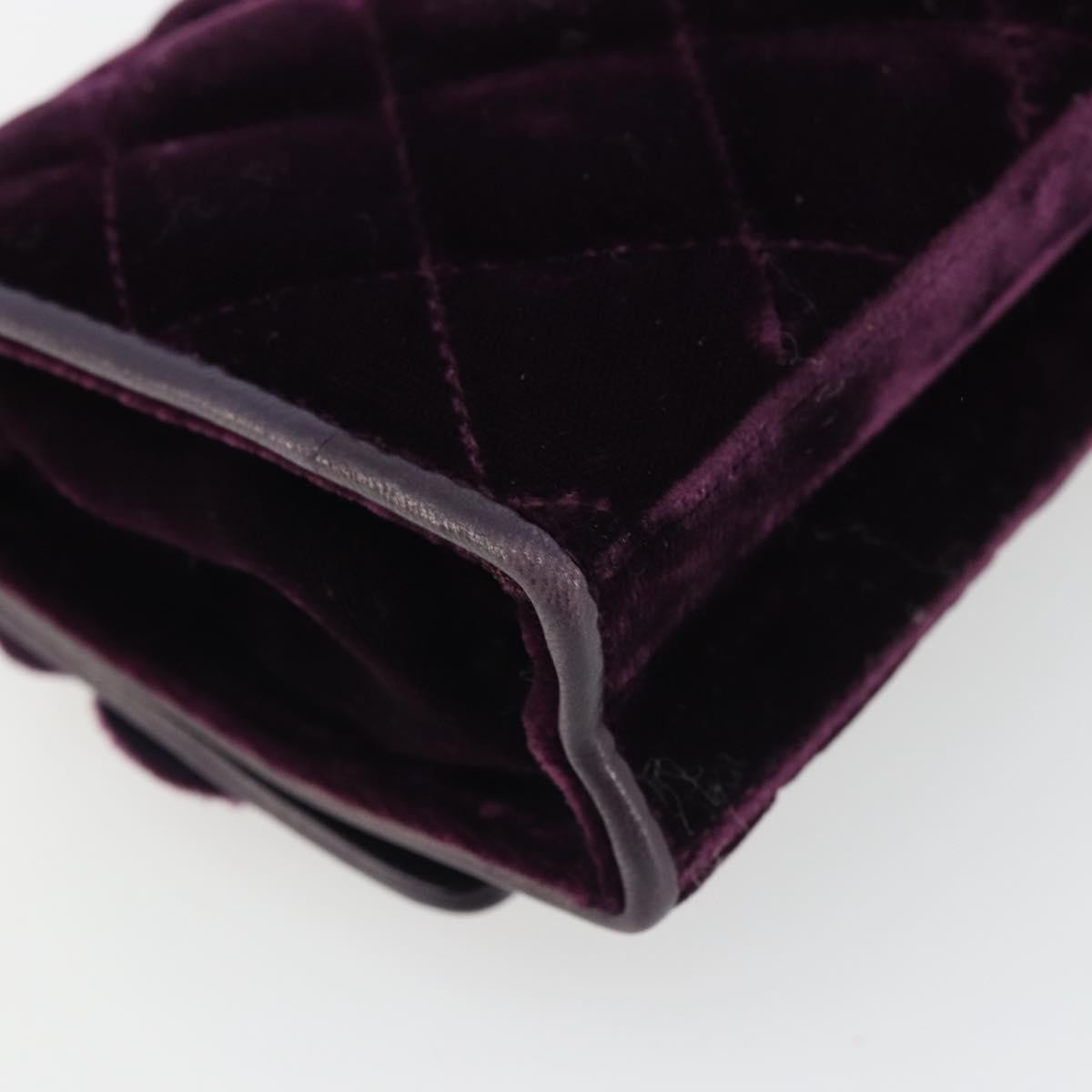 Chanel Wallet on Chain Quilted Velvet, Purple, Velvet, Handbag