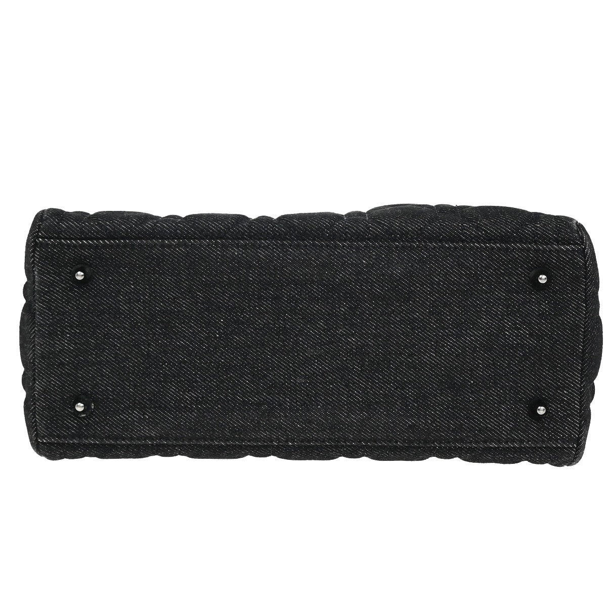 Christian Dior Vintage Lady Dior Bag Cannage Quilt Denim, BLACK, DENIM_JEANS, Handbag