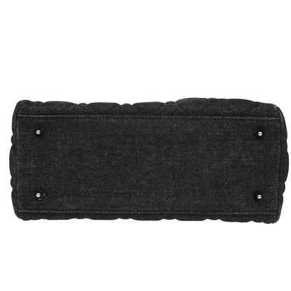 Christian Dior Vintage Lady Dior Bag Cannage Quilt Denim, BLACK, DENIM_JEANS, Handbag