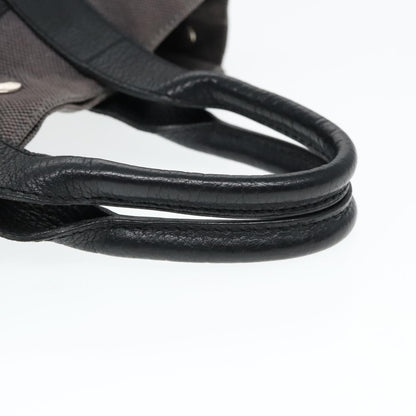 Hermes Sac Harnais Tote Toile and Leather, GRAY, CANVAS, Tote bag