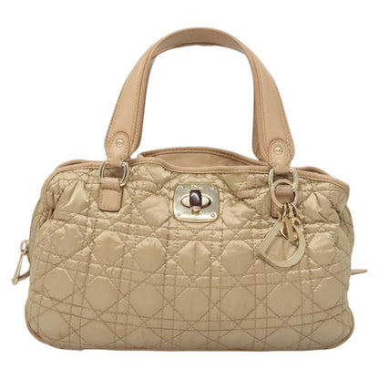 Christian Dior Charming Tote Cannage Quilt Nylon, BEIGE, NYLON, Tote bag