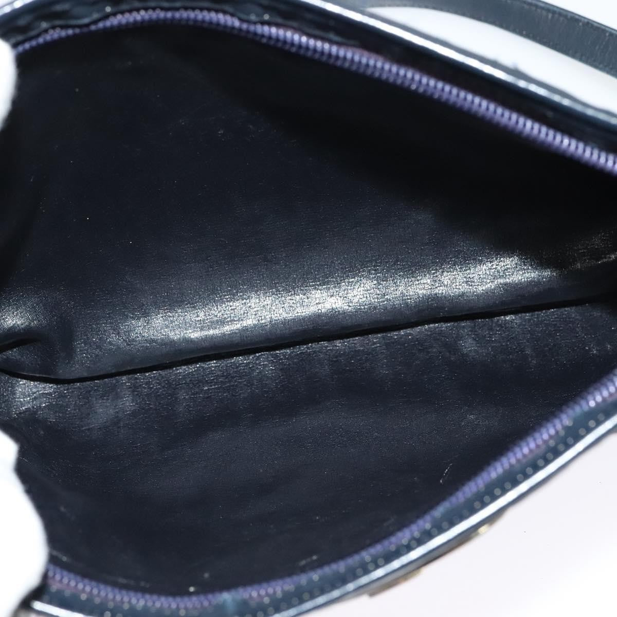 Christian Dior Vintage Trotter Shoulder Bag Canvas, NAVY, CANVAS, Shoulder bag