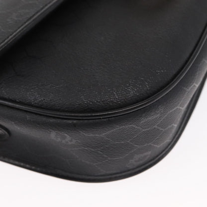 Christian Dior Vintage Honeycomb Flap Crossbody Bag Coated Canvas, BLACK, CANVAS, Shoulder bag