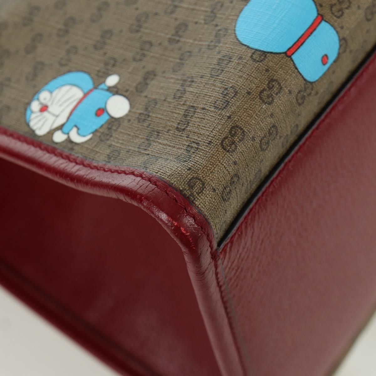 Gucci Doraemon Tote Printed Mini GG Coated Canvas, Beige, Canvas, Tote Bag