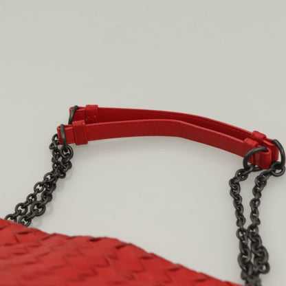 Bottega Veneta Intrecciato Leather, RED, LEATHER, Shoulder bag
