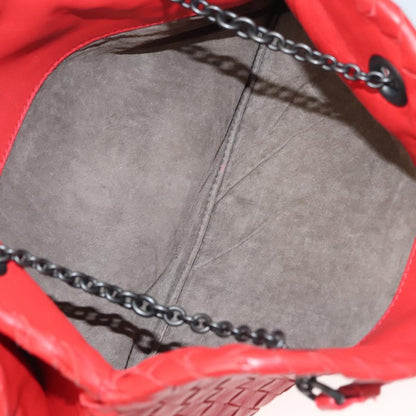 Bottega Veneta Intrecciato Leather, RED, LEATHER, Shoulder bag