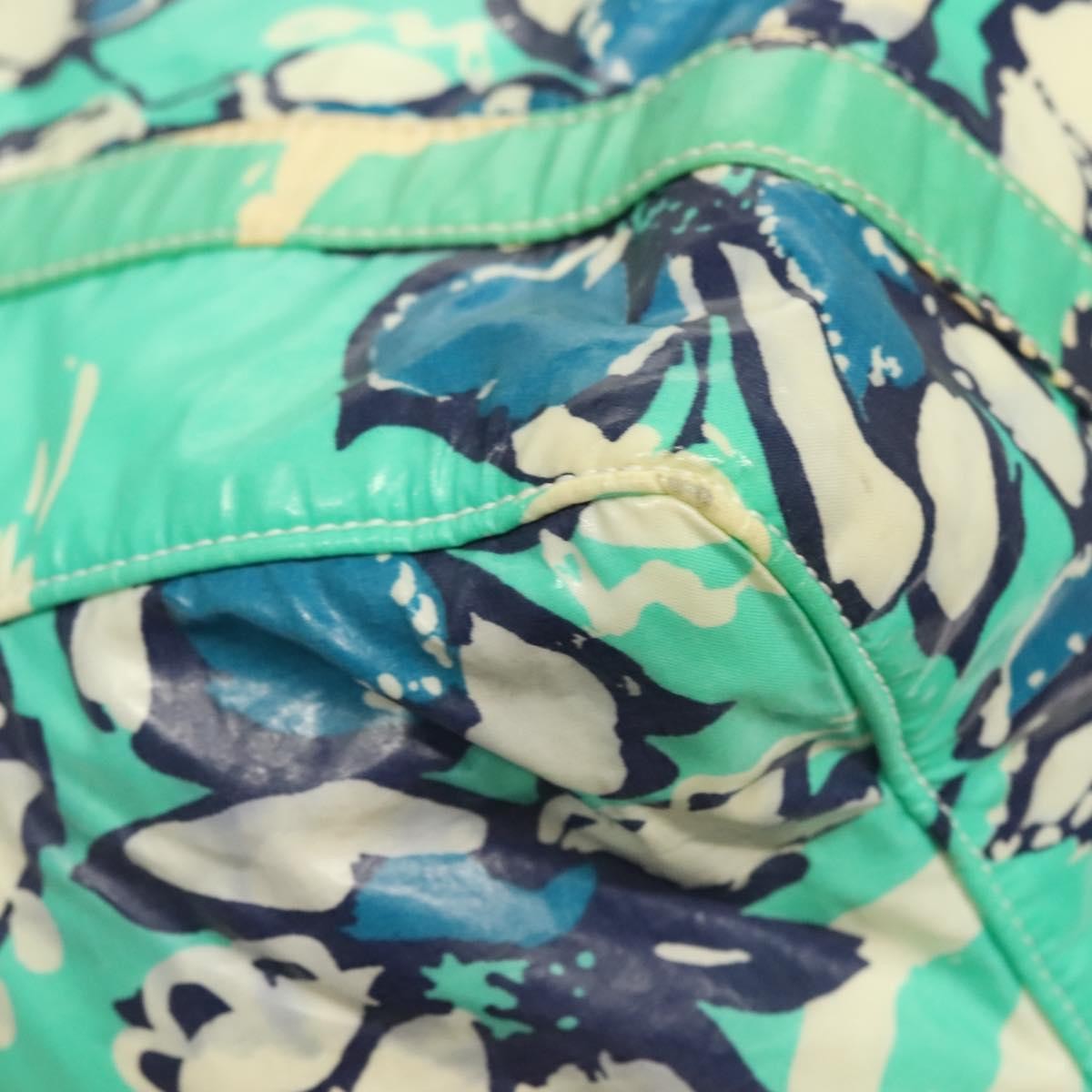 Chanel Vintage Floral Tote Nylon, GREEN, NYLON, Tote bag