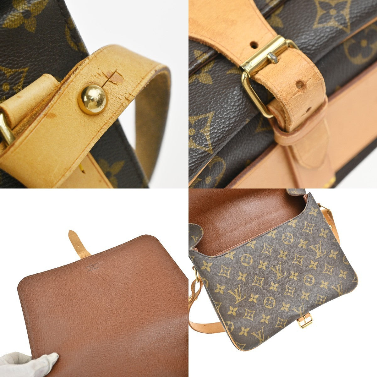 Louis Vuitton Cartouchiere Handbag Monogram Canvas, BROWN, CANVAS, Shoulder bag
