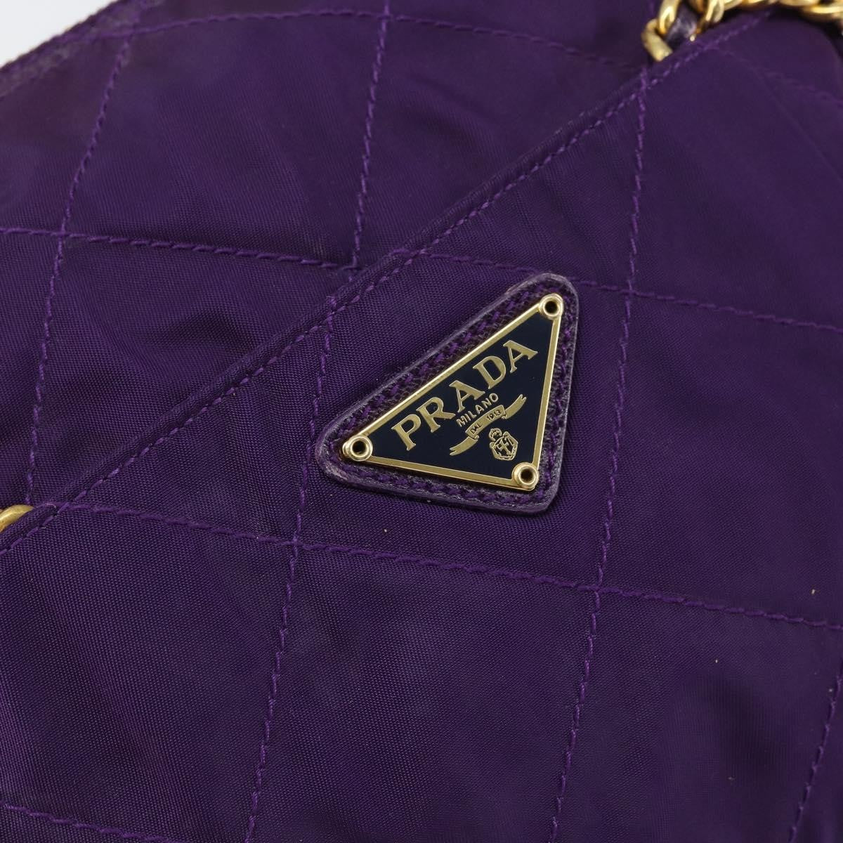 Prada Re-Edition 1995 Chain Tote Quilted Re-Nylon, Purple, Nylon, Shoulder Bag