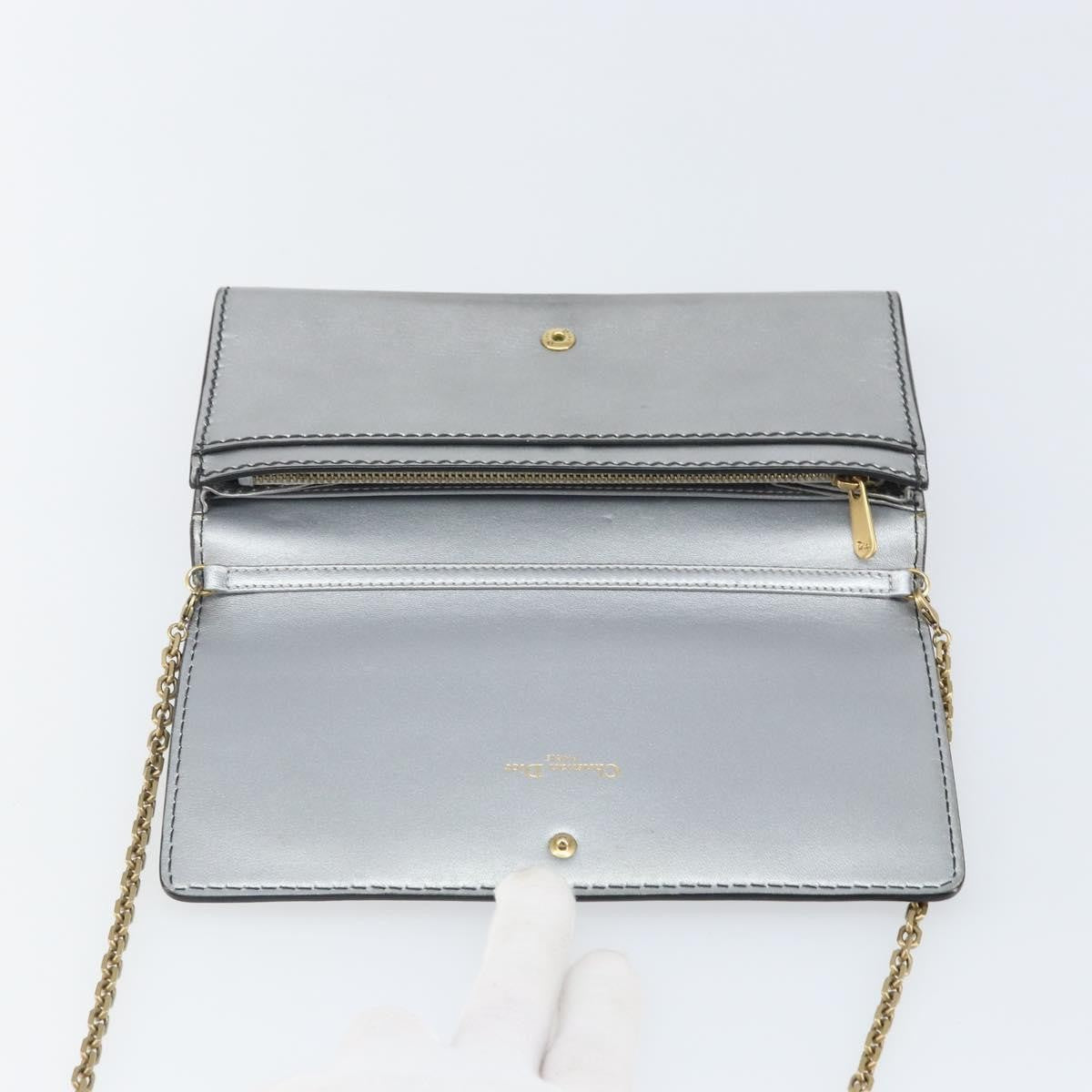 Christian Dior J'Adior Croisiere Chain Wallet Leather, SILVER, LEATHER, Clutche & pouche