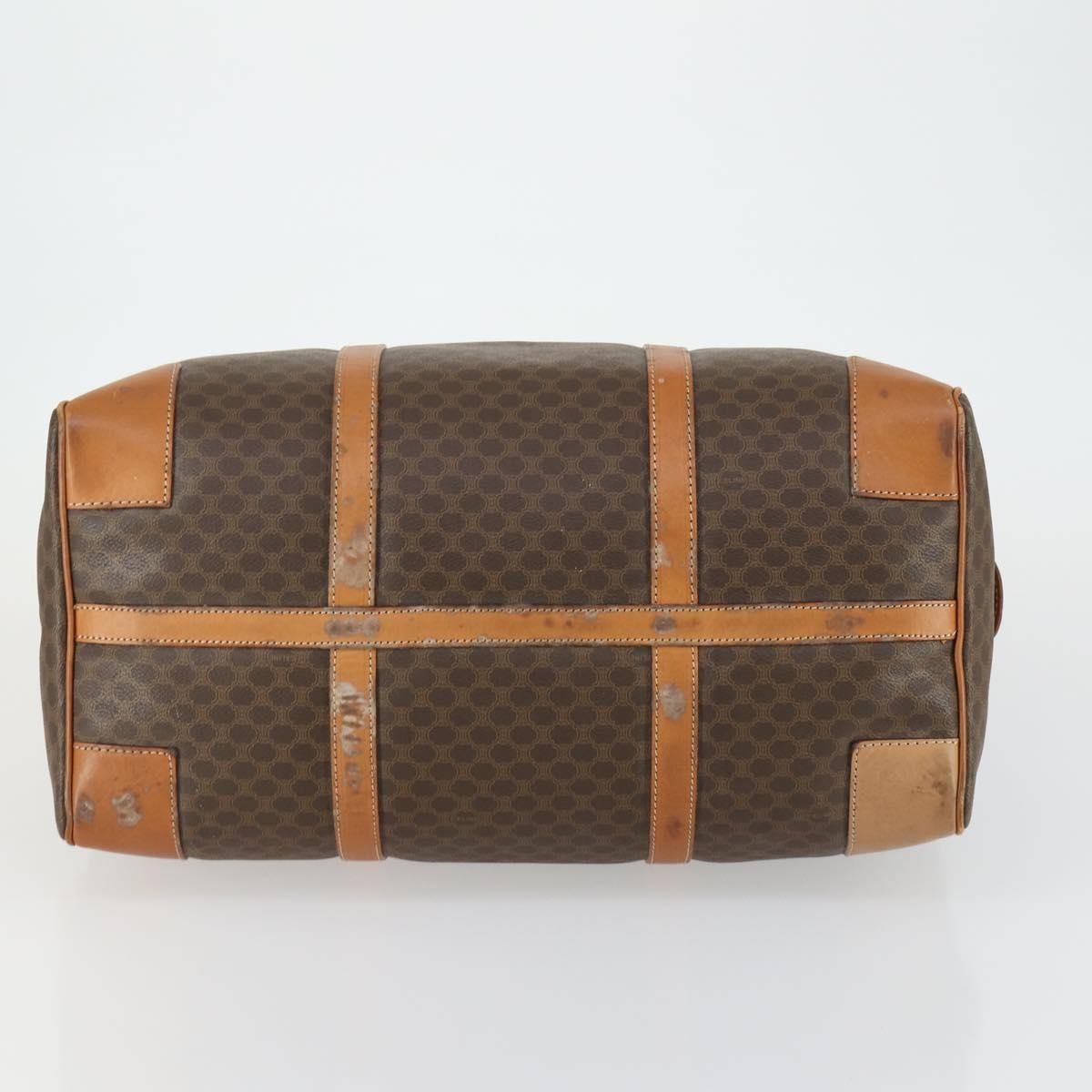 Celine Vintage Macadam Boston bag Canvas and Leather, BROWN, CANVAS, Travel bag