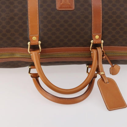 Celine Vintage Duffle Bag Canvas and Leather, Brown, Canvas, Travel Bag