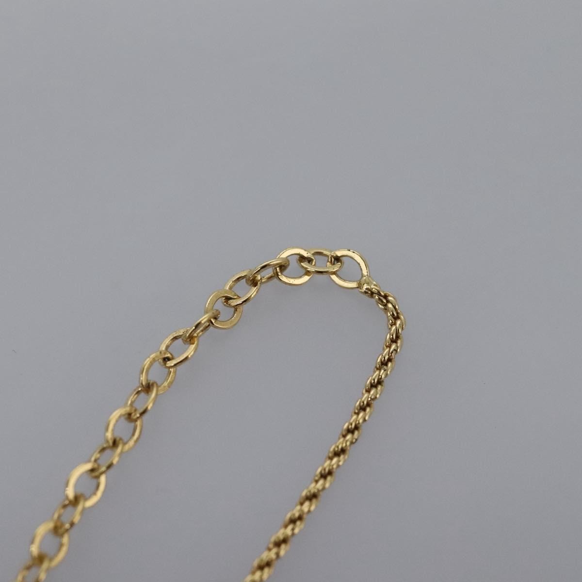 Christian Dior Logo Heart Pendant Necklace Metal with Crystal, GOLD, METAL, Necklace