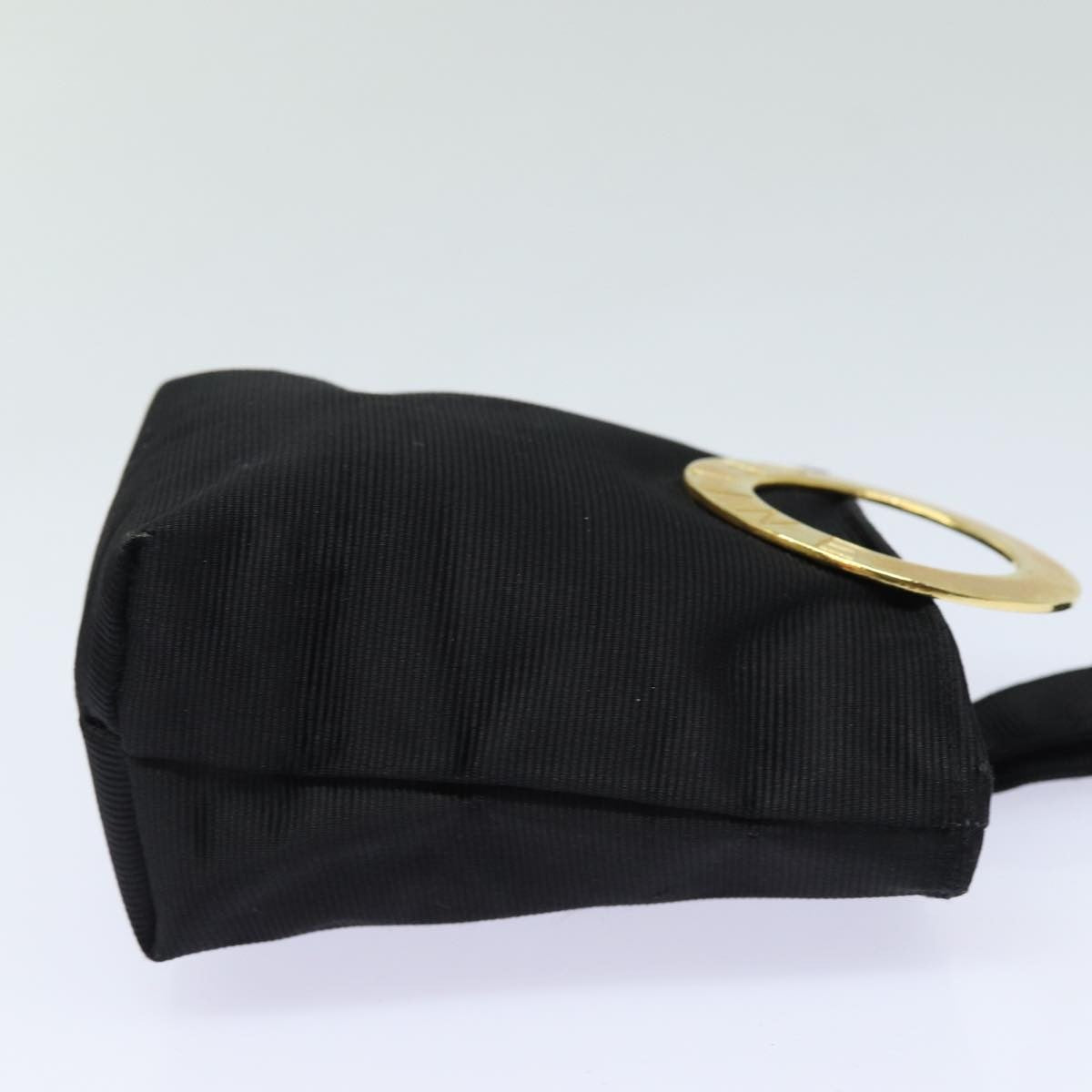 Celine Circle Logo Pouch Nylon, Black, Nylon, Clutch