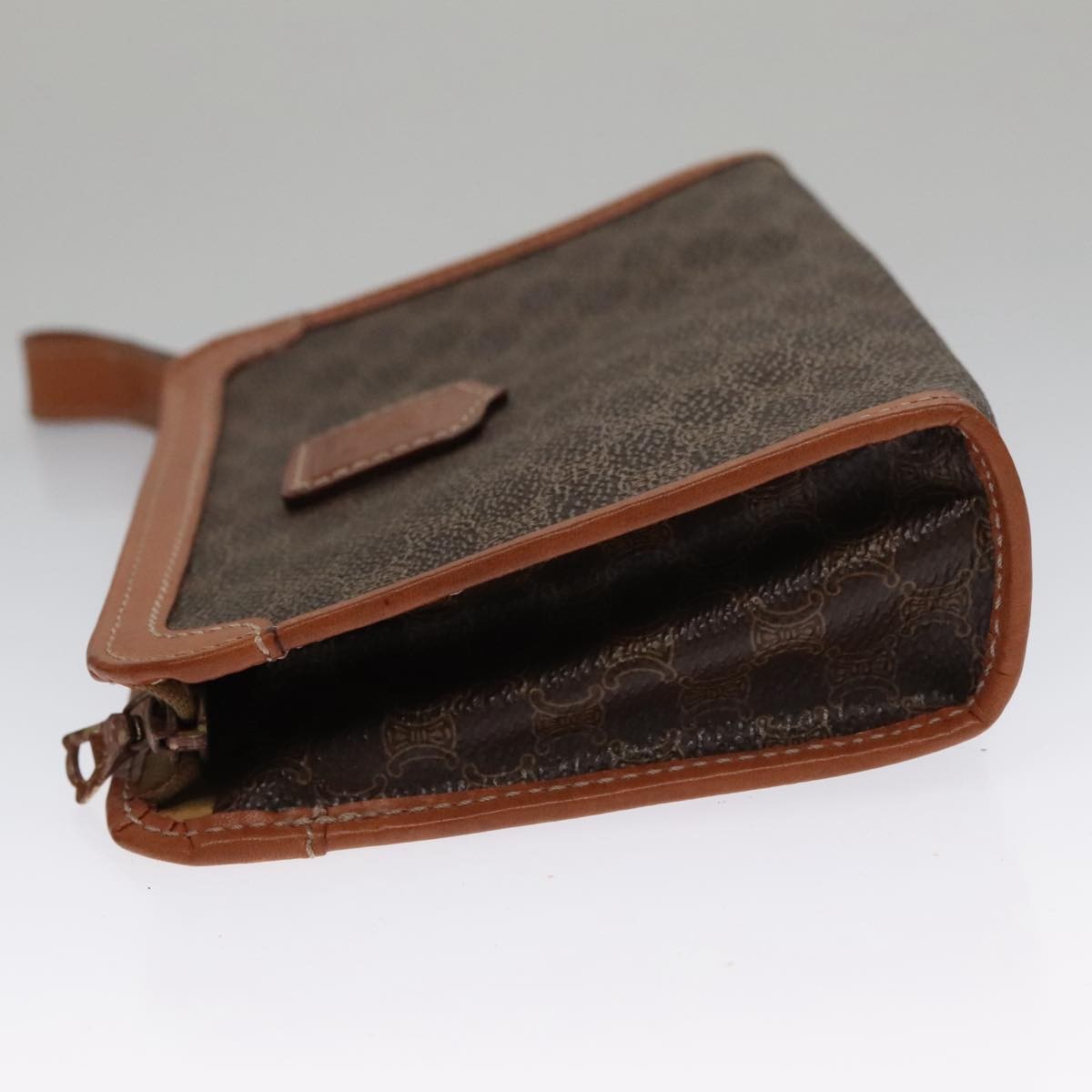 Celine Macadam Pochette Clutch, BROWN, PVC, Clutche & pouche