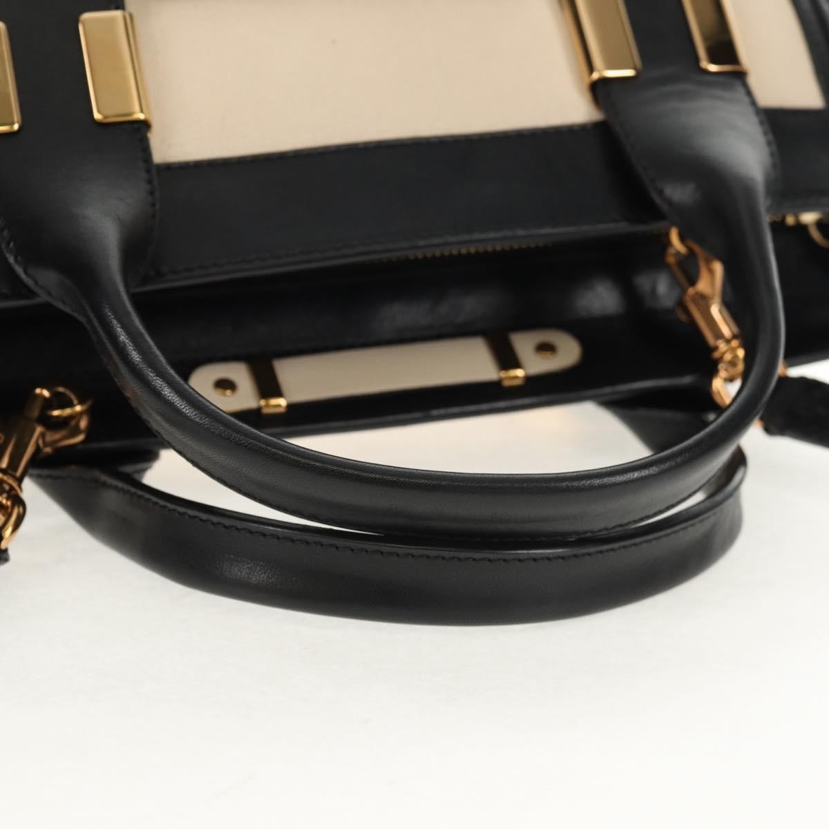 Chloe Alice Satchel Leather, WHITE, LEATHER, Handbag