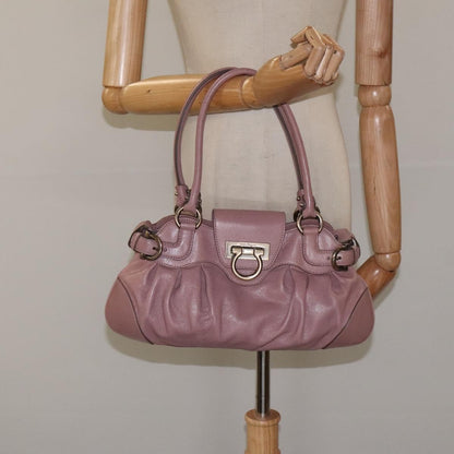 Salvatore Ferragamo Marisa Satchel Leather, PINK, LEATHER, Handbag