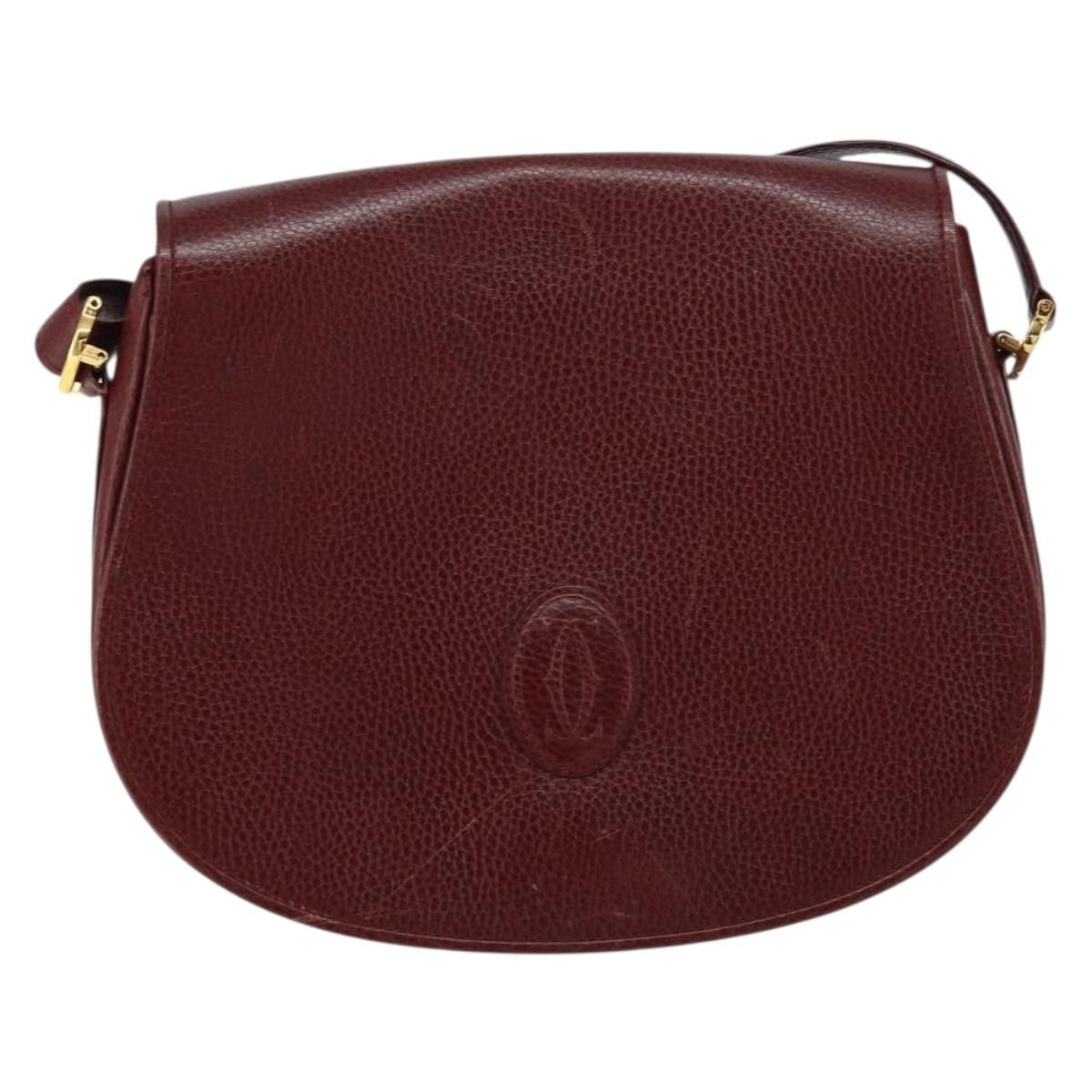 cartier Must de Cartier Shoulder Bag Leather, BURGUNDY, LEATHER, Shoulder bag