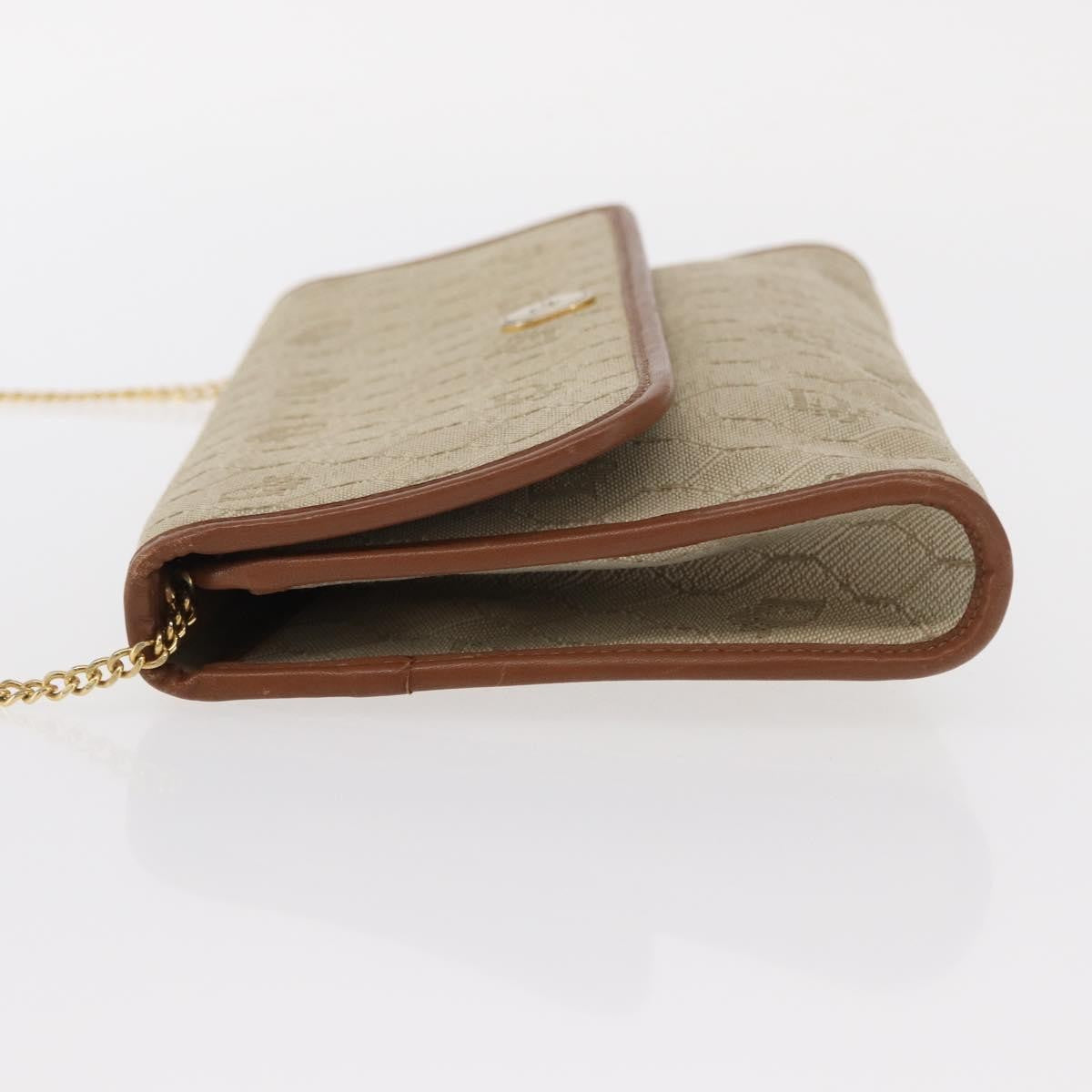 Christian Dior Vintage Honeycomb chain Canvas, BEIGE, CANVAS, Shoulder bag