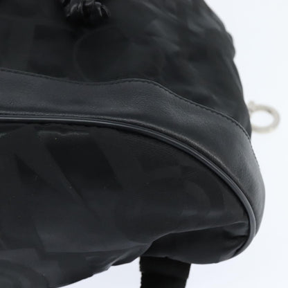 Salvatore Ferragamo Flap Buckle Backpack Printed Neoprene, Black, Nylon, Backpack