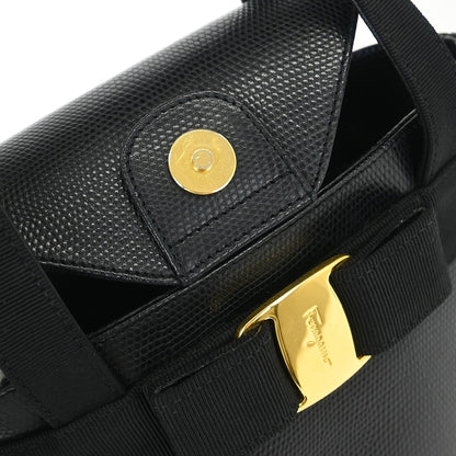 Salvatore Ferragamo Vara Bow Top Handle Bucket Bag Leather, BLACK, LEATHER, Handbag