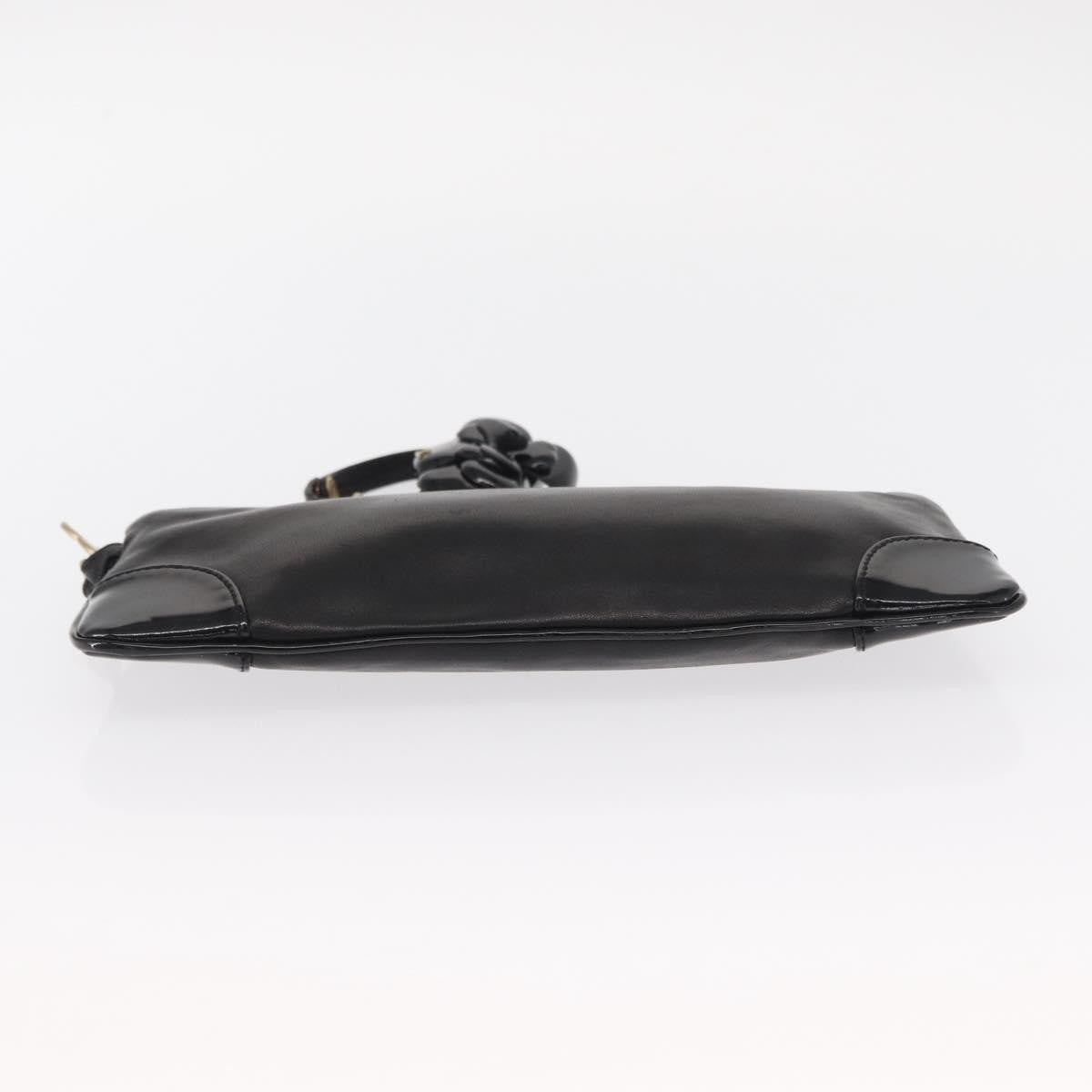 Chanel Camellia Clutch Bag Leather, BLACK, LEATHER, Clutche & pouche