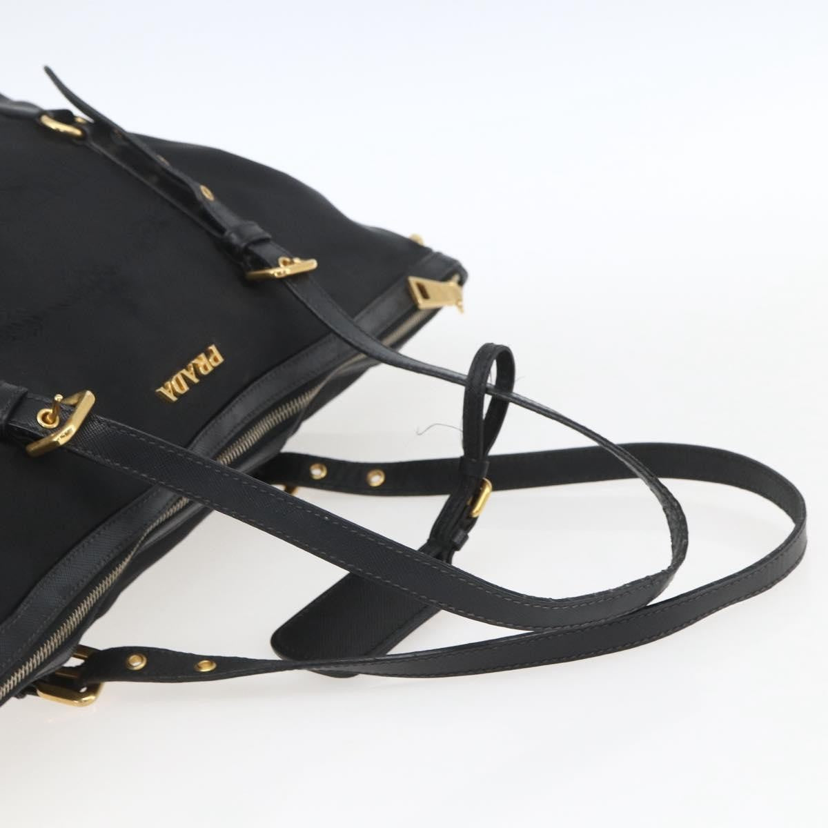 Prada Belted Tote Tessuto, BLACK, NYLON, Tote bag