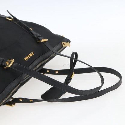 Prada Belted Tote Tessuto, BLACK, NYLON, Tote bag