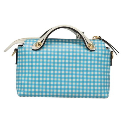 Fendi By The Way Satchel Printed Leather, BLUE, LEATHER, Handbag