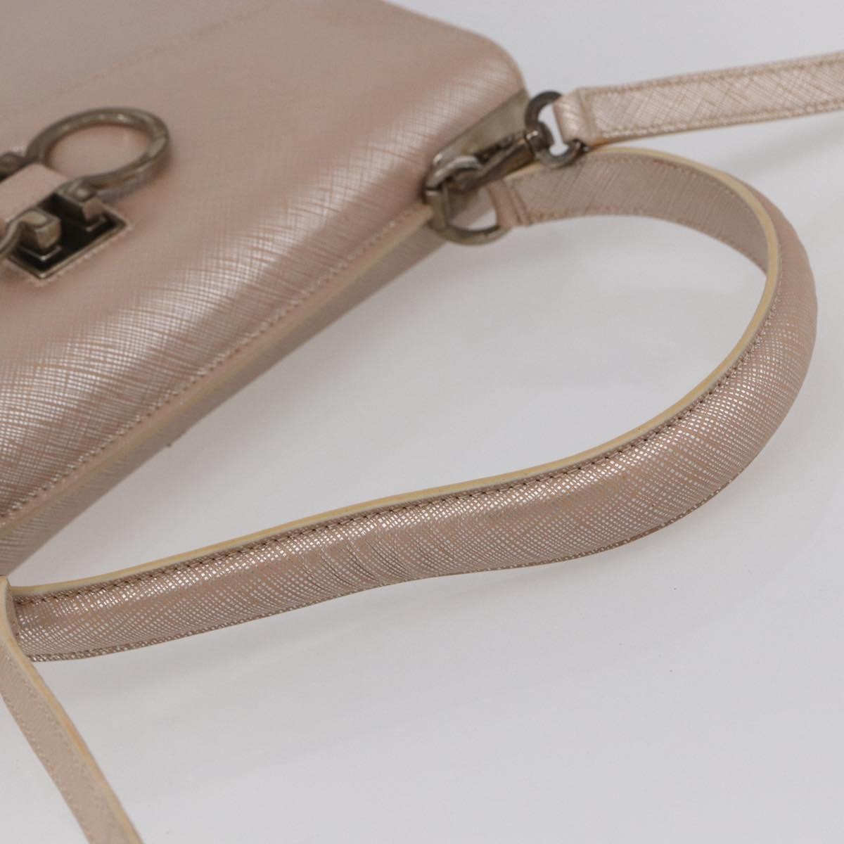 Salvatore Ferragamo Gancini handbag Leather, PINK, LEATHER, Handbag