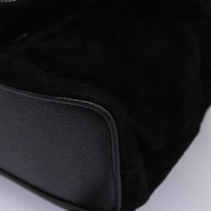 Gucci Vintage Bamboo Backpack Suede, BLACK, SUEDE, Backpack