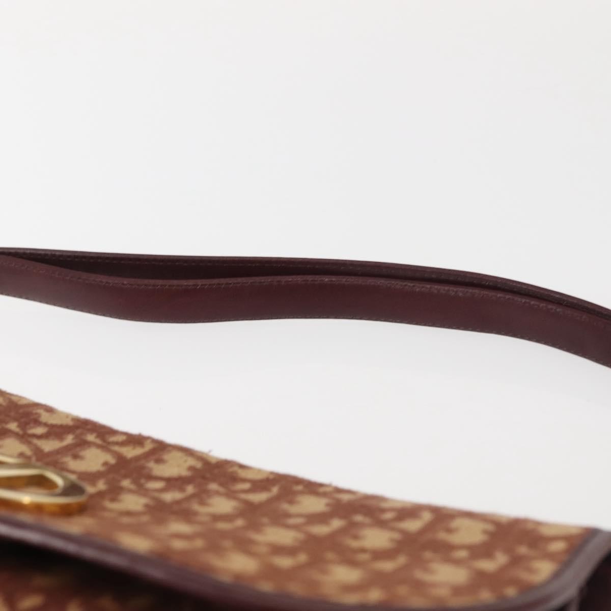 Christian Dior Vintage Trotter Flap Shoulder Bag Canvas, RED, CANVAS, Shoulder bag