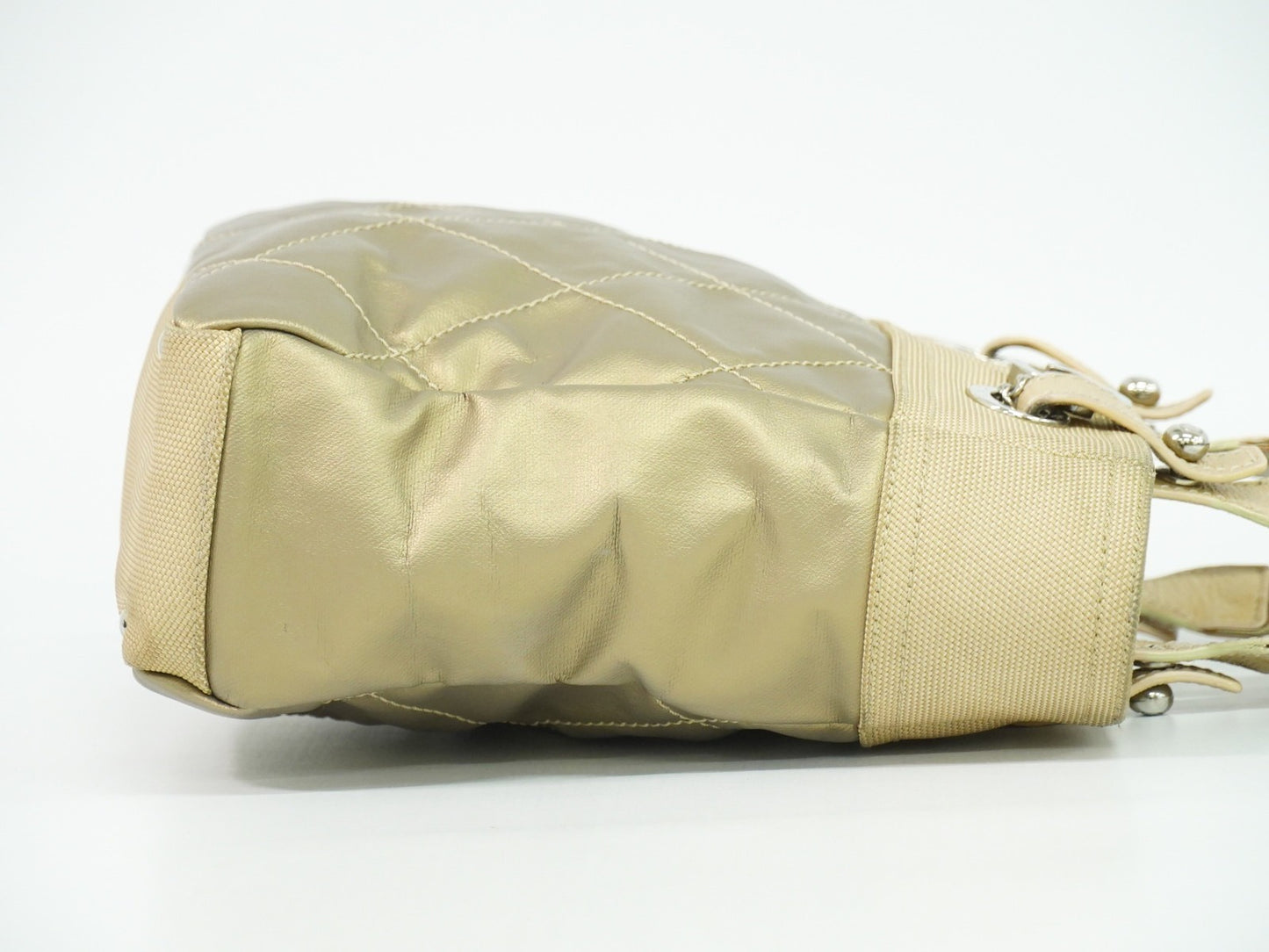 Chanel Biarritz Tote Quilted Coated Canvas, METALLIC, CANVAS, Tote bag