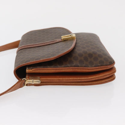 Celine Vintage Macadam Shoulder Bag Canvas, BROWN, CANVAS, Shoulder bag