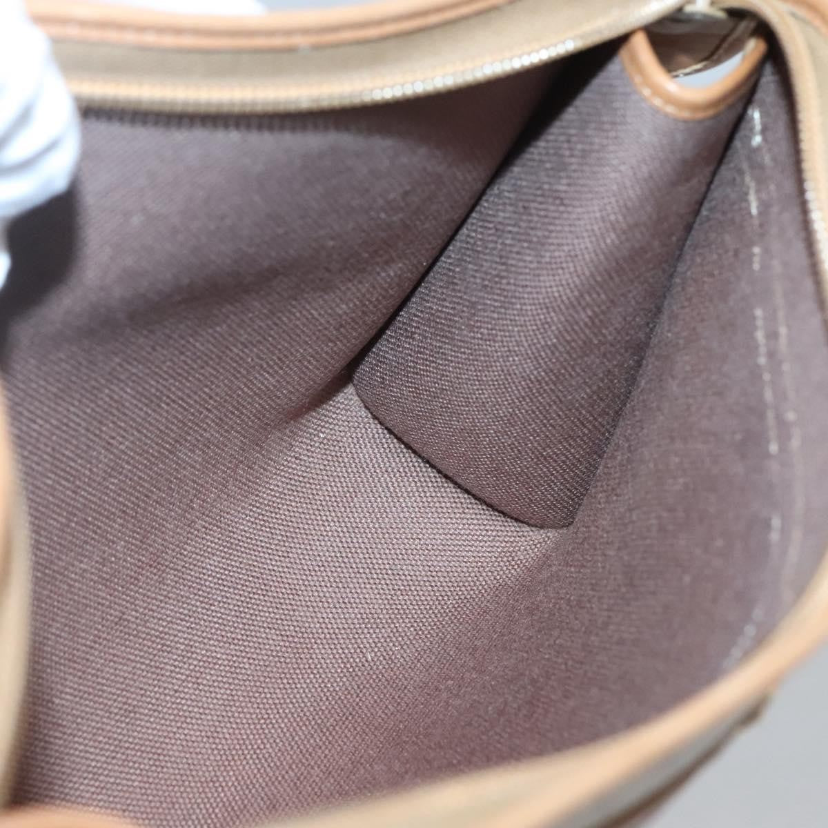 Christian Dior Vintage Honeycomb Zip Pouch Coated Canvas, BEIGE, CANVAS, Clutche & pouche