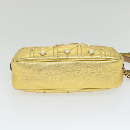Gucci GG Marmont Shoulder Bag Leather, Gold, Leather, Shoulder Bag