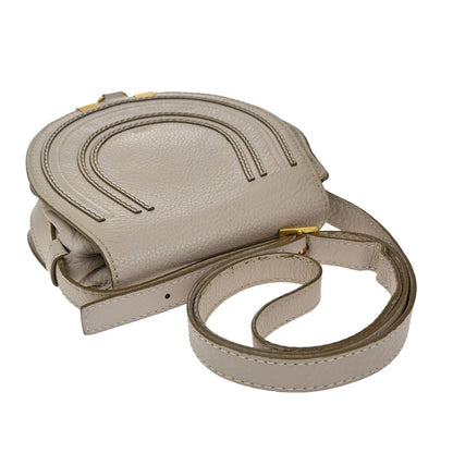 Chloe Marcie Crossbody Bag Leather, BEIGE, LEATHER, Shoulder bag